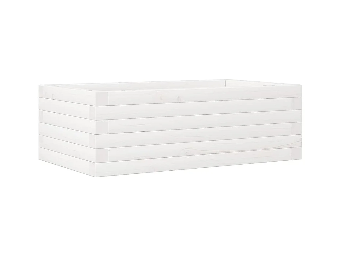 Jardinière bac lit surélevé bois blanche 70 x 40 x 23 cm 02_0037771