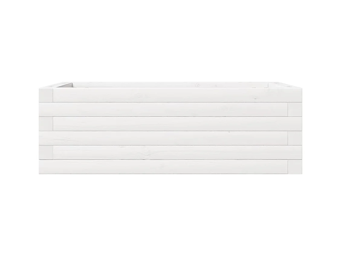 Jardinière bac lit surélevé bois blanche 70 x 40 x 23 cm 02_0037771