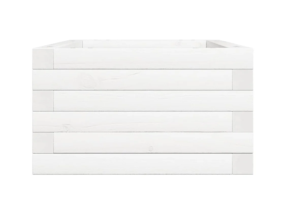 Jardinière bac lit surélevé bois blanche 70 x 40 x 23 cm 02_0037771