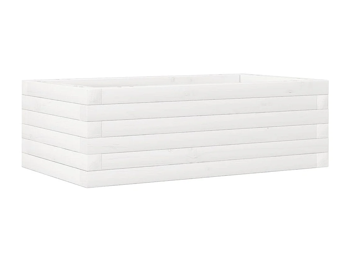 Macetero bancal elevado plantas flores terraza jardín 70 x 40 x 23 cm madera maciza de pino blanco 02_0037771