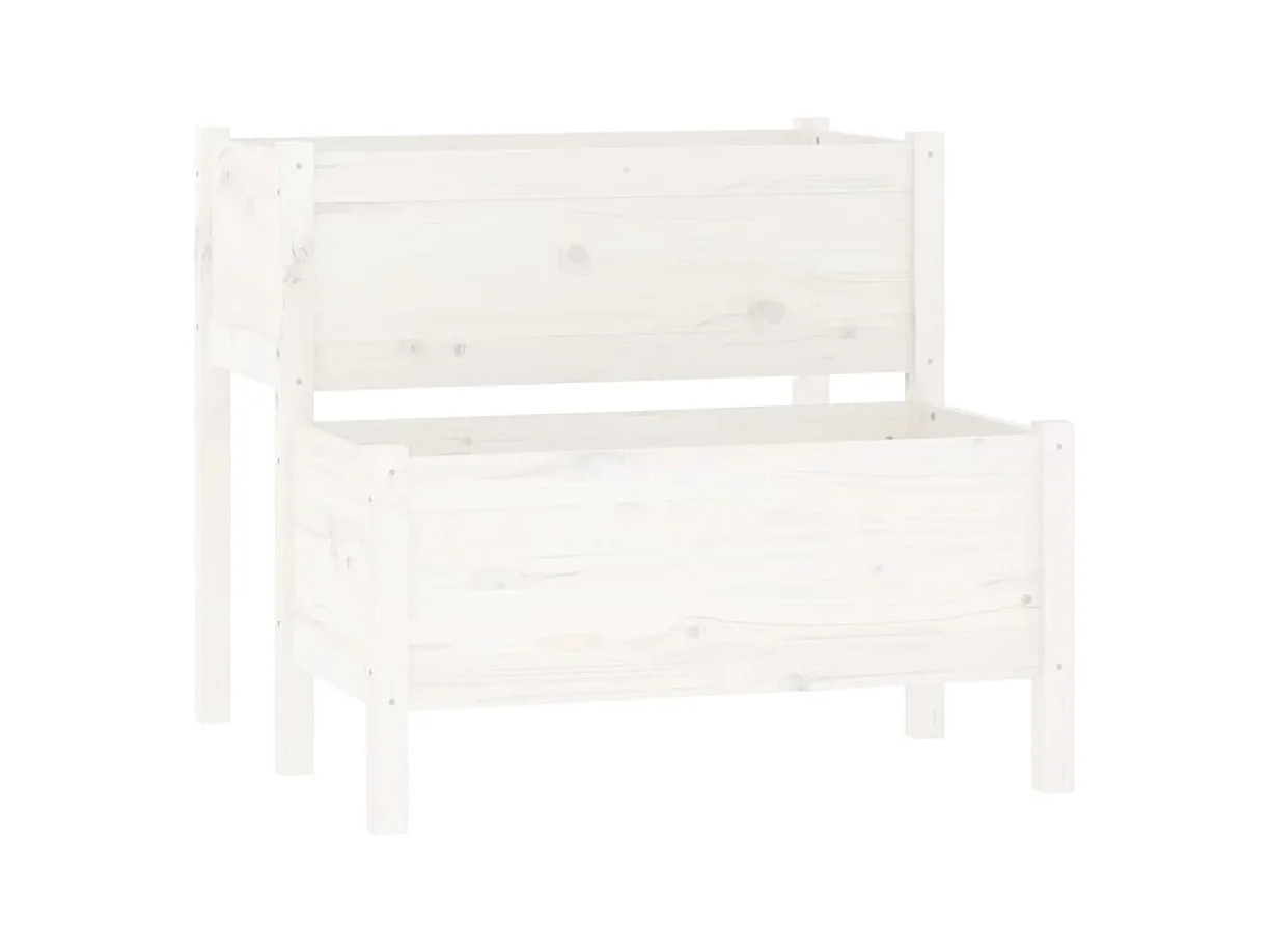 Jardinière bac lit surélevé bois blanche 84.5 x 84 x 75 cm 02_0037958