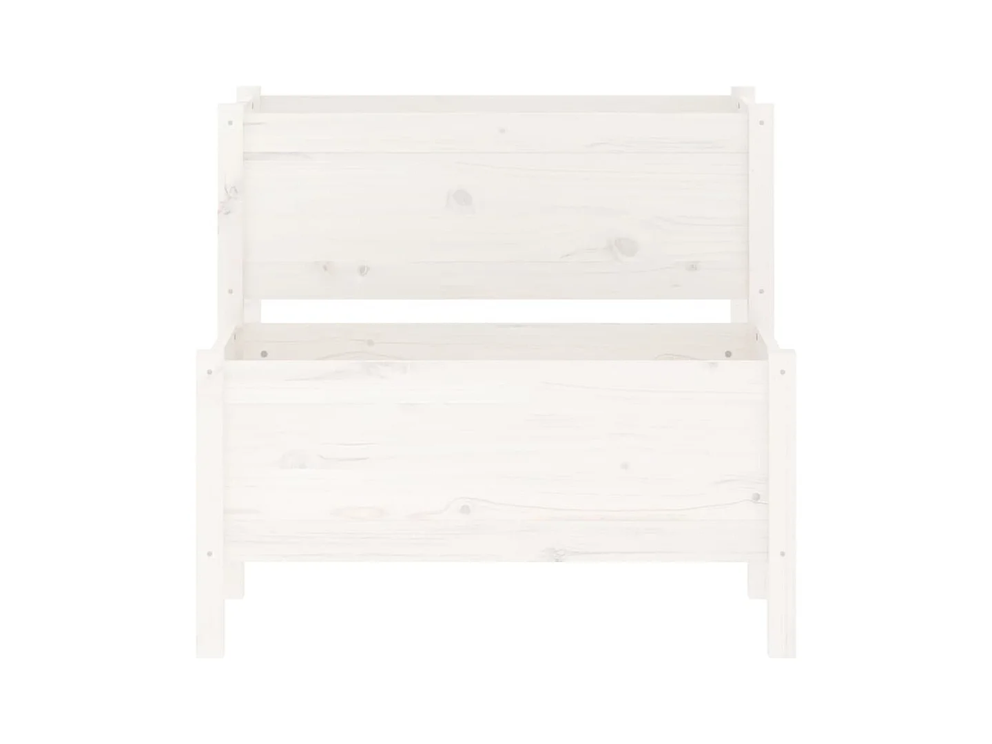 Jardinière bac lit surélevé bois blanche 84.5 x 84 x 75 cm 02_0037958
