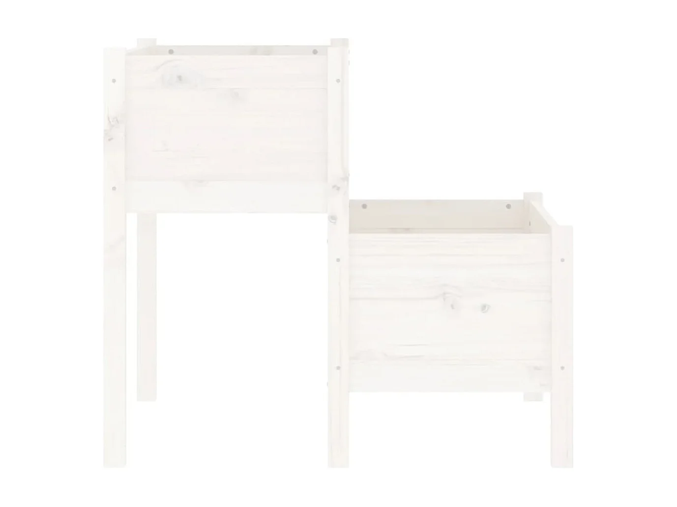 Macetero bancal elevado plantas flores terraza jardín 84,5 x 84 x 75 cm madera maciza de pino blanco 02_0037958