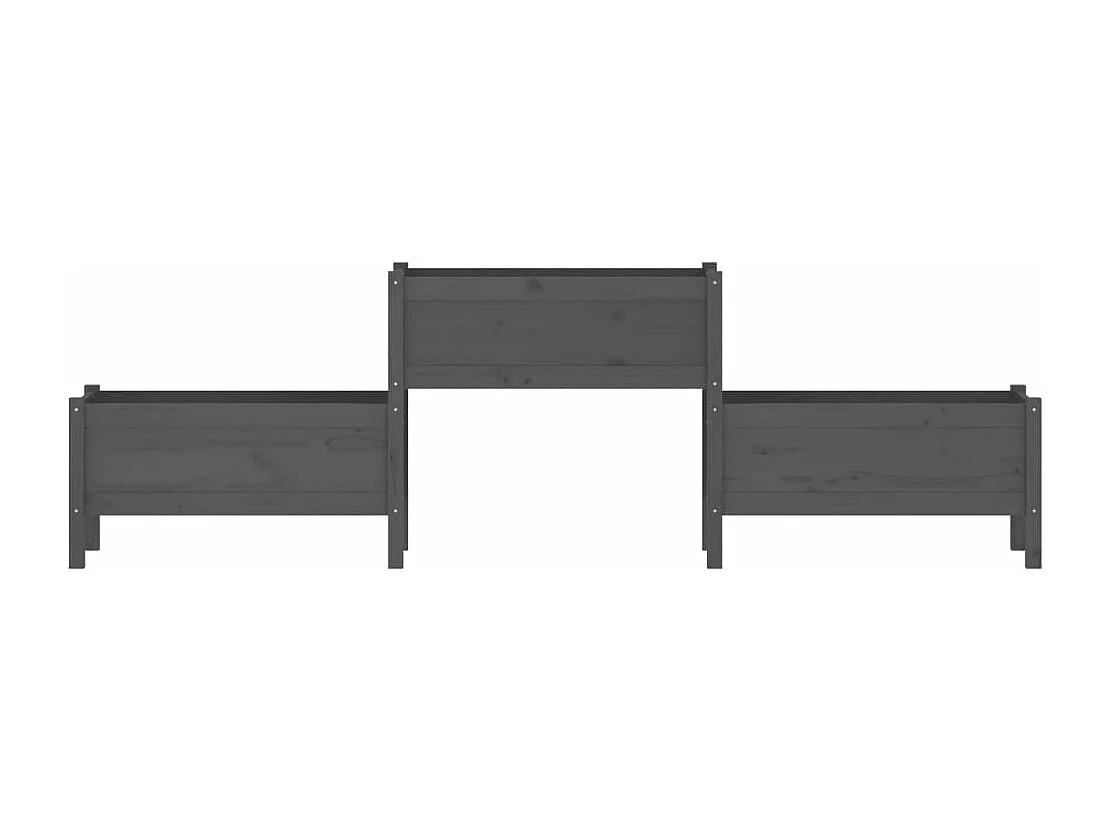 Vassoio per fioriera aiuola rialzata piante fiori terrazza giardino 245,5 x 44 x 75 cm legno massello di pino grigio 02_0037477