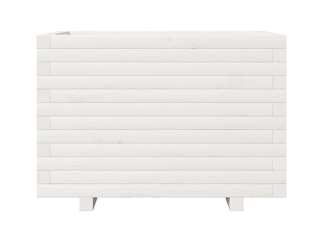 Jardinière bac lit surélevé bois blanche 70 x 40 x 49.5 cm 02_0037790