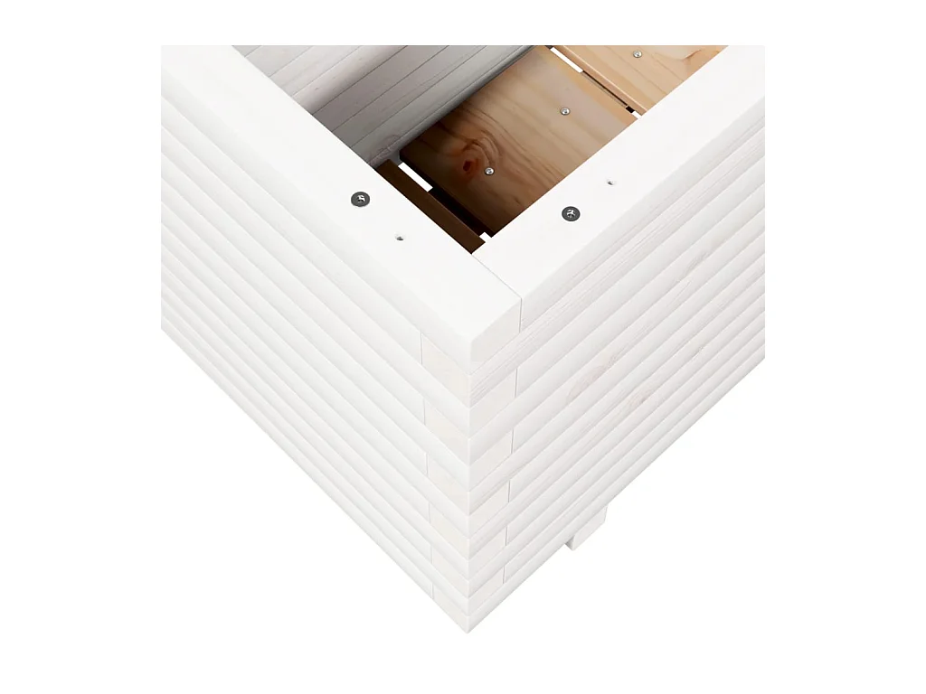 Jardinière bac lit surélevé bois blanche 70 x 40 x 49.5 cm 02_0037790