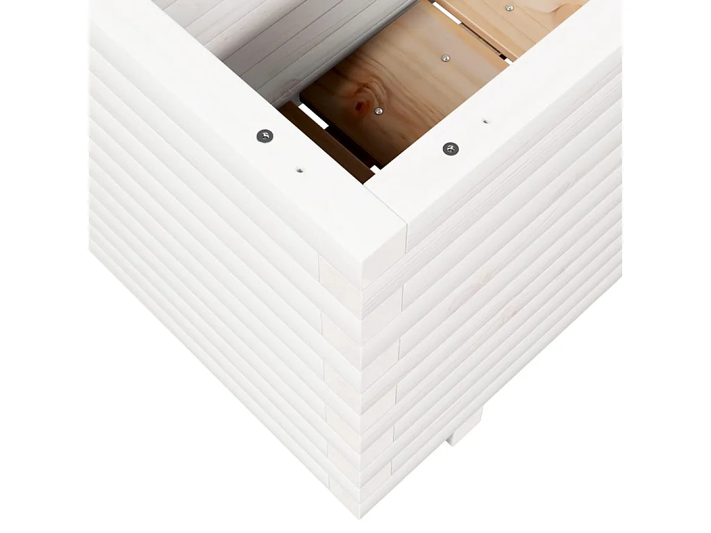 Macetero bancal elevado plantas flores terraza jardín 70 x 40 x 49,5 cm madera maciza de pino blanco 02_0037790