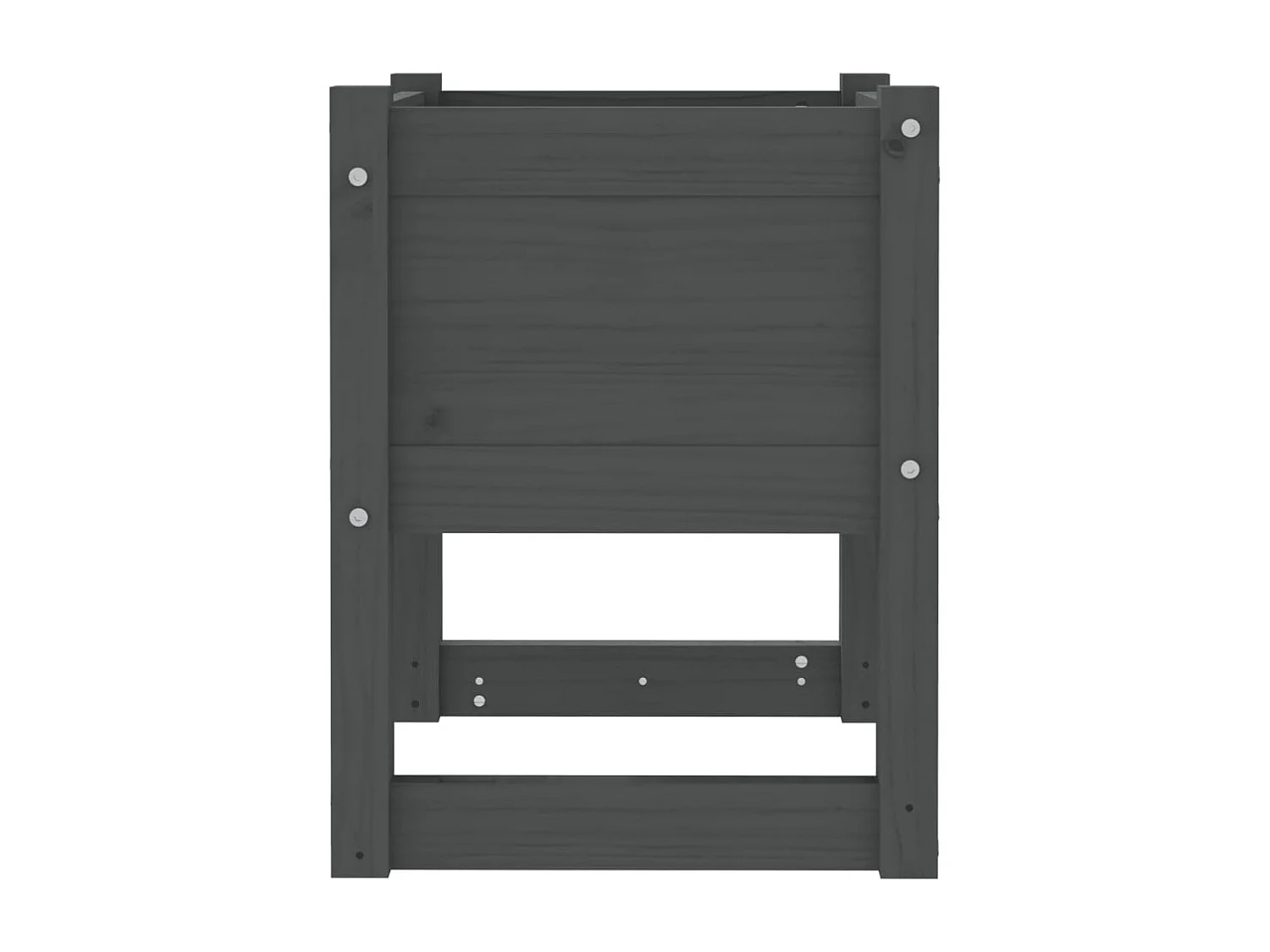 Bandeja para plantador, canteiro elevado, flores, terraços de jardim, conjunto de 2 40 x 40 x 52,5 cm, madeira maciça de pinho cinza 02_0038962