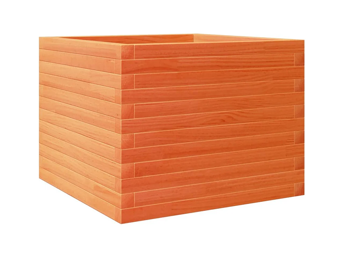 Macetero bancal elevado plantas flores terraza jardín cera 60 x 60 x 45,5 cm madera maciza de pino marrón 02_0038471