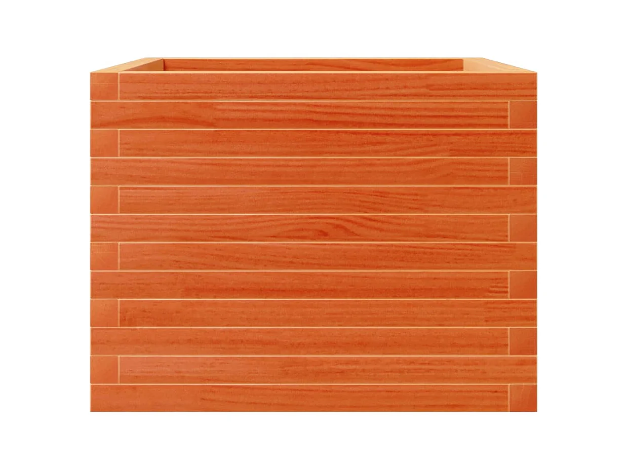 Macetero bancal elevado plantas flores terraza jardín cera 60 x 60 x 45,5 cm madera maciza de pino marrón 02_0038471