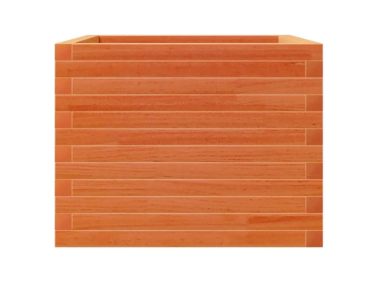 Macetero bancal elevado plantas flores terraza jardín cera 60 x 60 x 45,5 cm madera maciza de pino marrón 02_0038471