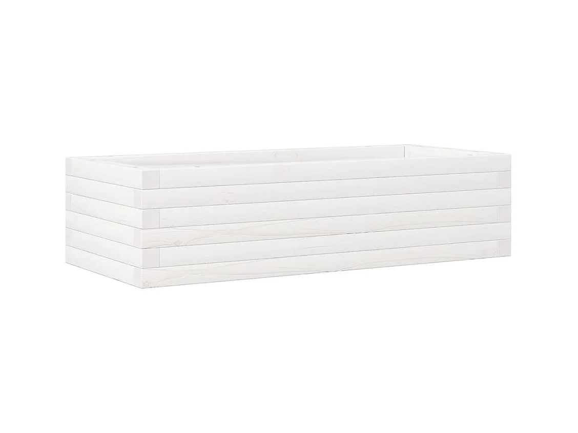 Jardinière bac lit surélevé bois blanche 90 x 40 x 23 cm 02_0037969