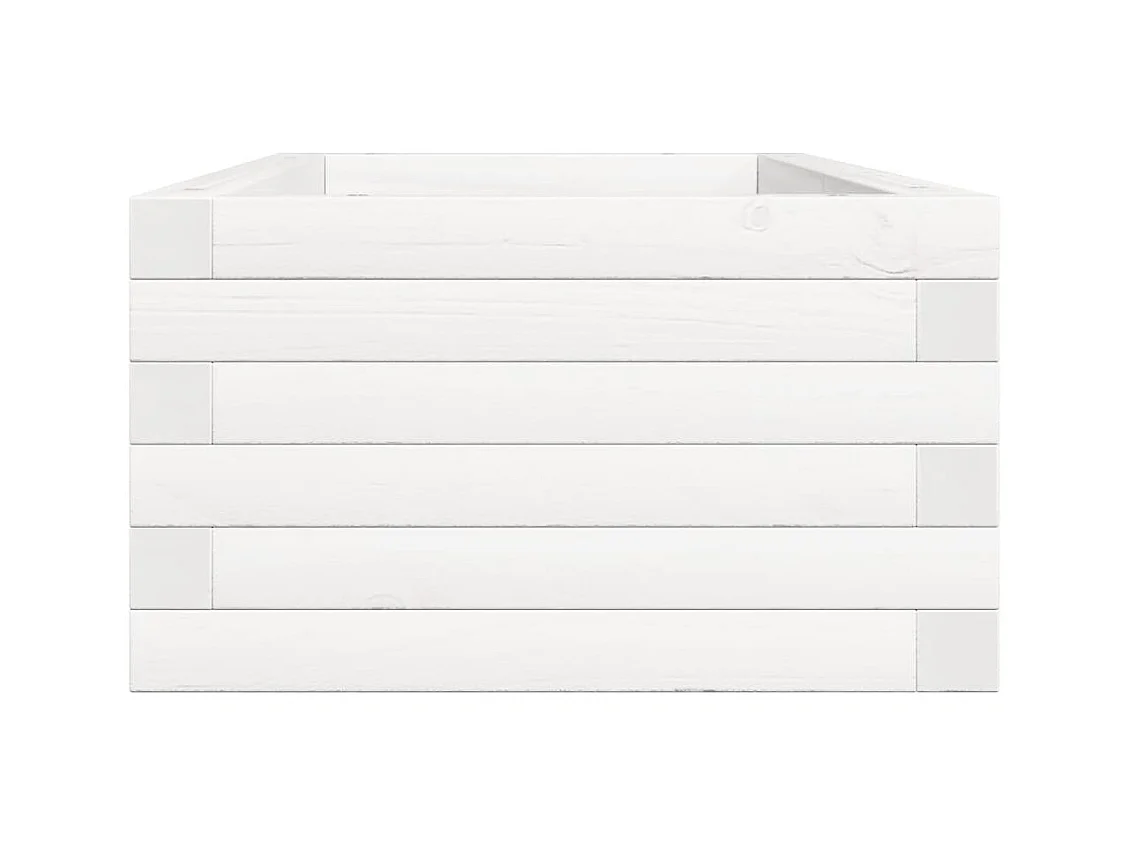 Jardinière bac lit surélevé bois blanche 90 x 40 x 23 cm 02_0037969