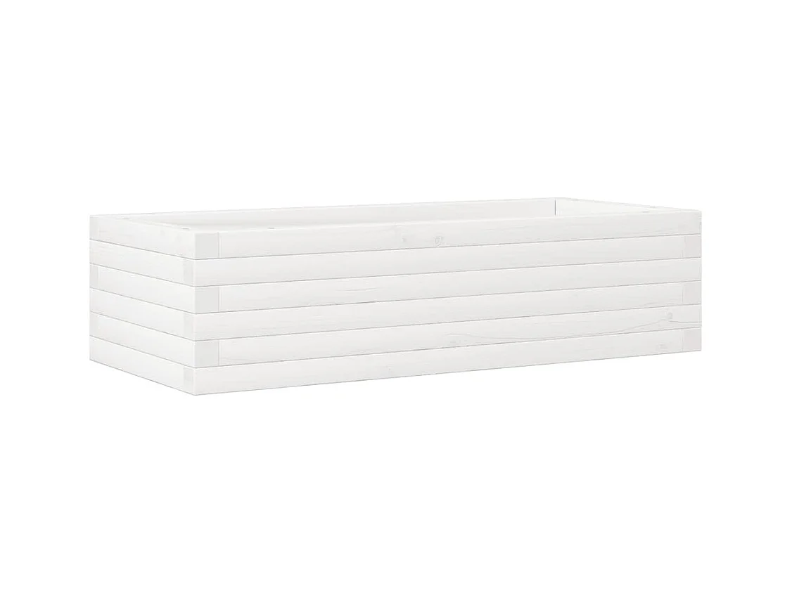 Jardinière bac lit surélevé bois blanche 90 x 40 x 23 cm 02_0037969