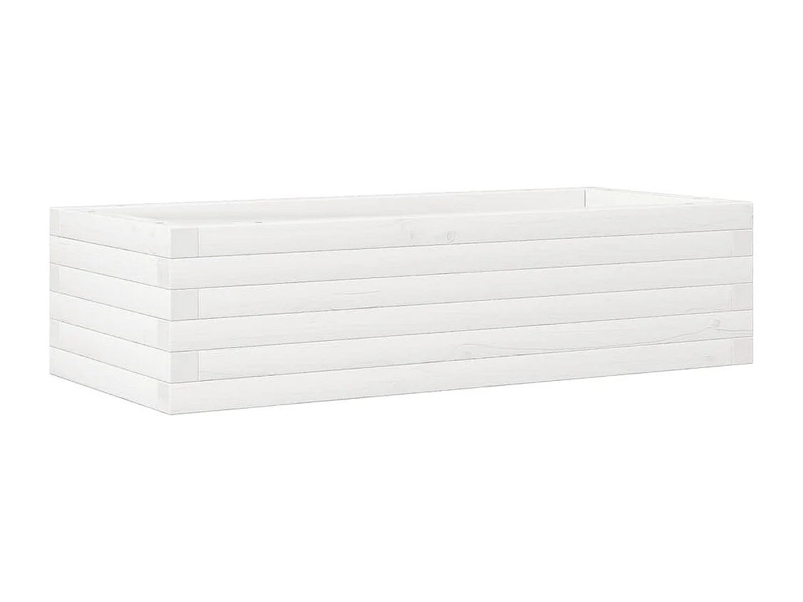 Macetero bancal elevado plantas flores terraza jardín 90 x 40 x 23 cm madera maciza de pino blanco 02_0037969