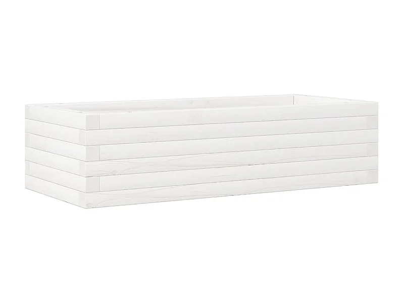 Macetero bancal elevado plantas flores terraza jardín 90 x 40 x 23 cm madera maciza de pino blanco 02_0037969