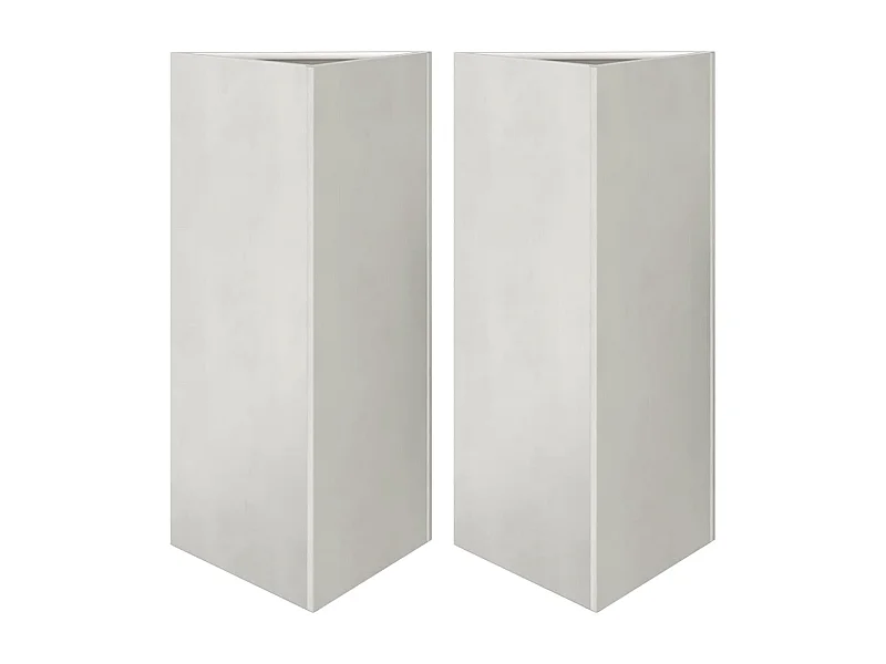 Vaso per fioriera aiuola rialzata piante fiori giardino terrazze set da 2 triangolari 40 x 34,5 x 70 cm acciaio inox argento 02_0039103
