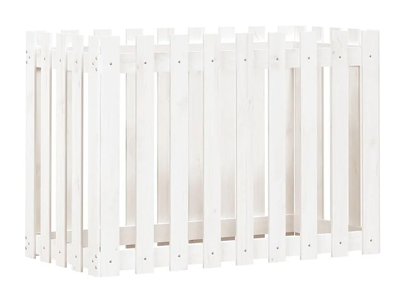 Vassoio per fioriera aiuola rialzata piante fiori terrazza giardino recinzione giardino design 100 x 50 x 70 cm pino massiccio bianco 02_0039793