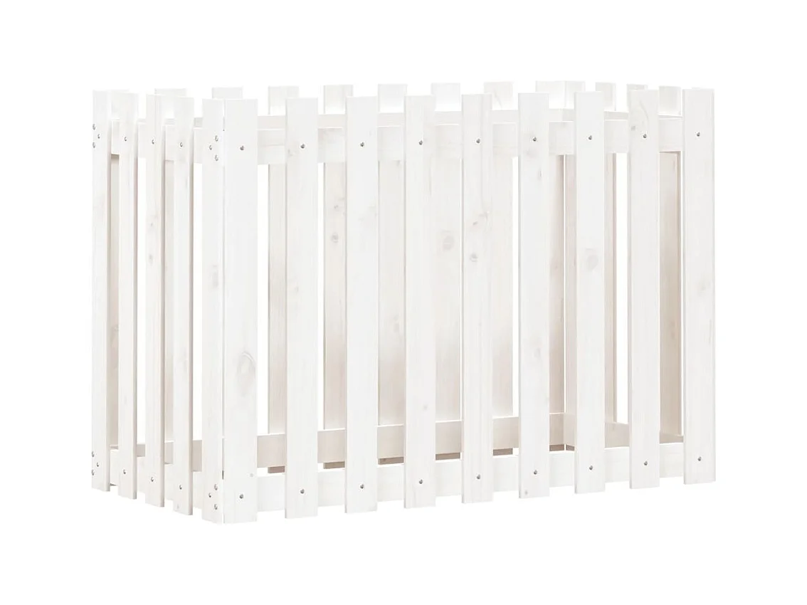 Jardinière bac lit surélevé blanche 100 x 50 x 70 cm 02_0039793