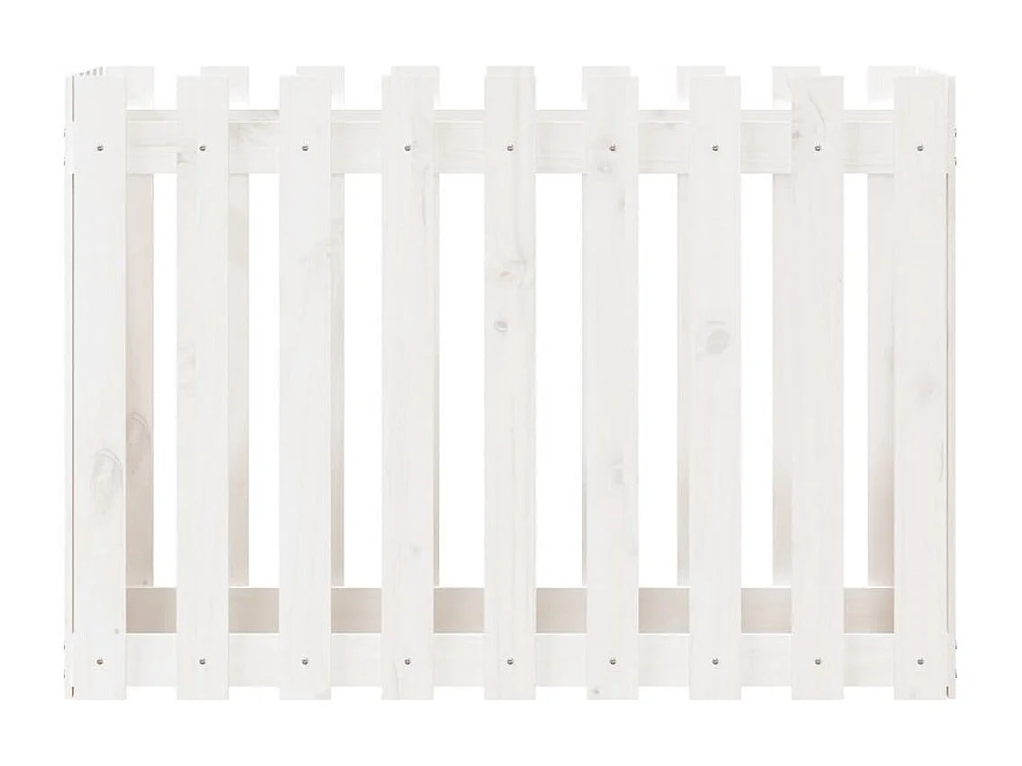 Macetero bancal elevado plantas flores terraza jardín valla de jardín diseño 100 x 50 x 70 cm pino macizo blanco 02_0039793