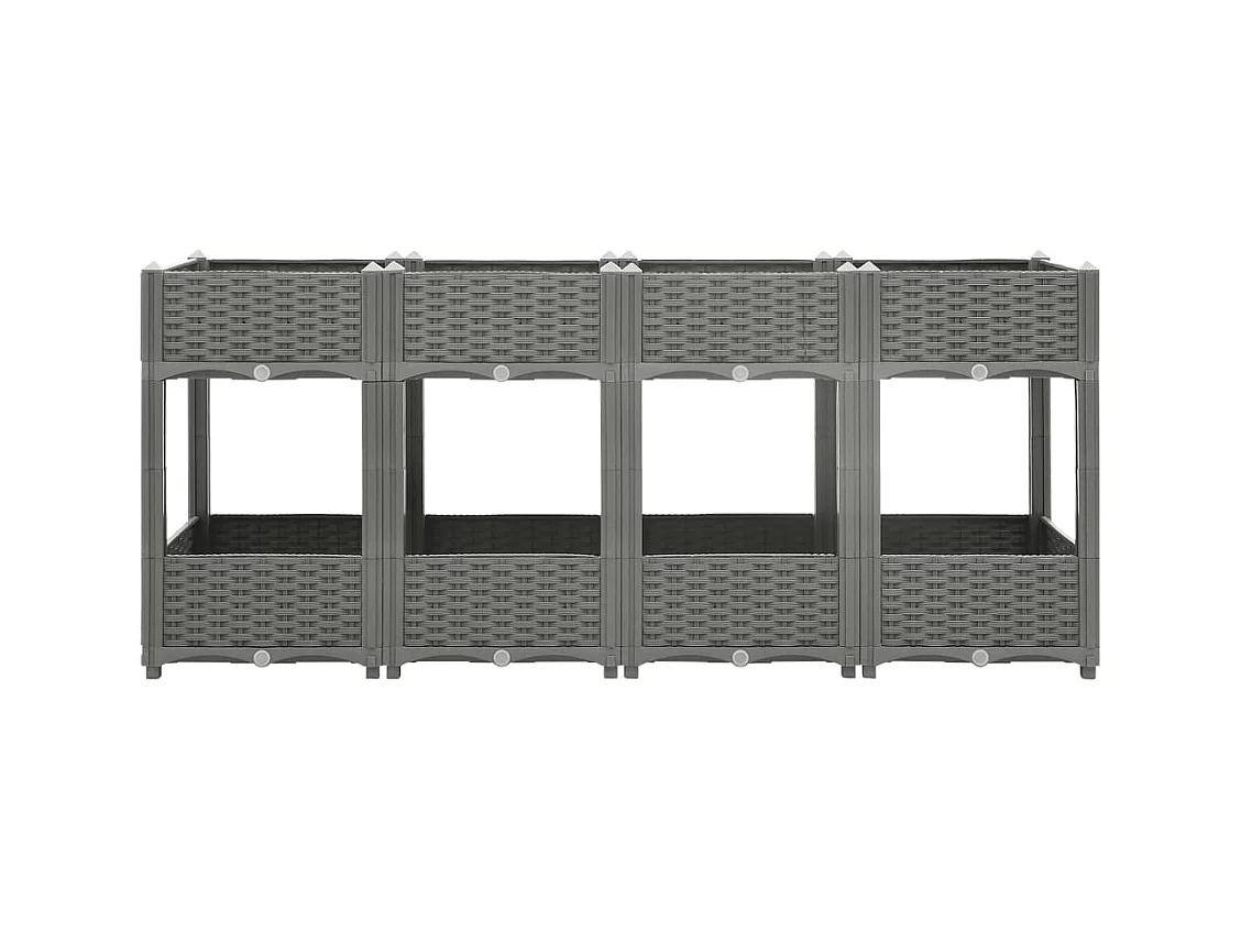 Jardinière bac lit surélevé grise 160 x 40 x 71 cm 02_0039218