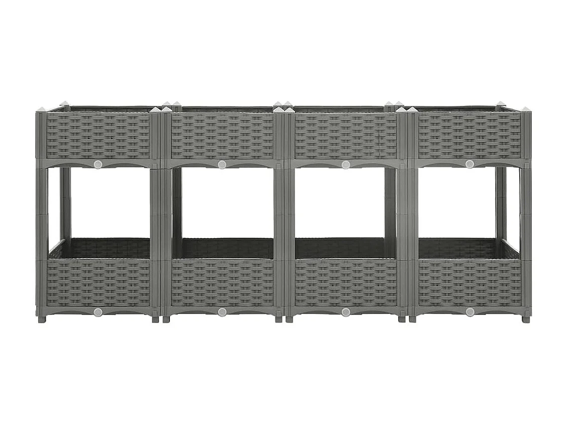 Vassoio per fioriera aiuola rialzata piante fiori terrazza giardino 160 x 40 x 71 cm polipropilene grigio 02_0039218