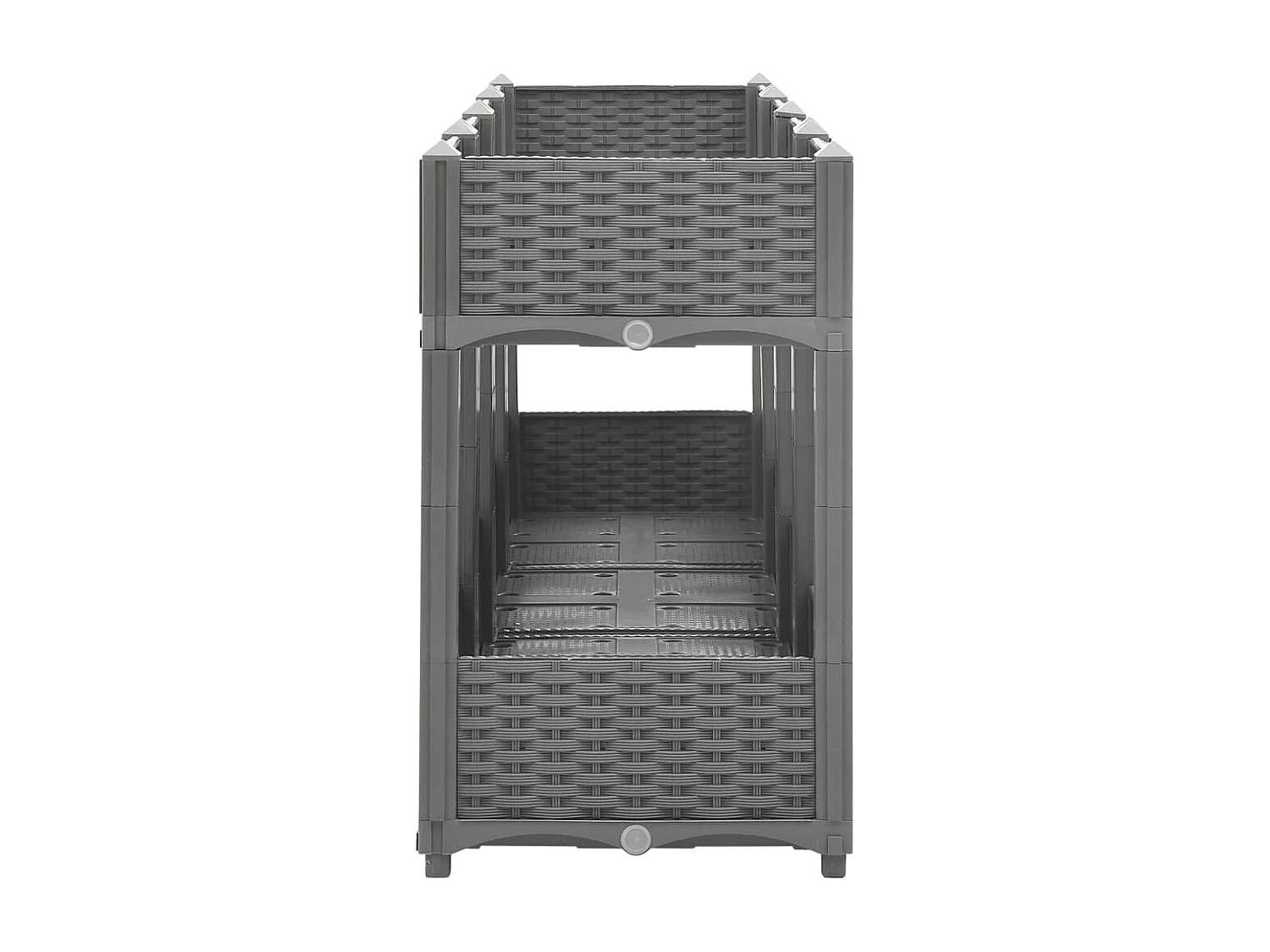 Vassoio per fioriera aiuola rialzata piante fiori terrazza giardino 160 x 40 x 71 cm polipropilene grigio 02_0039218