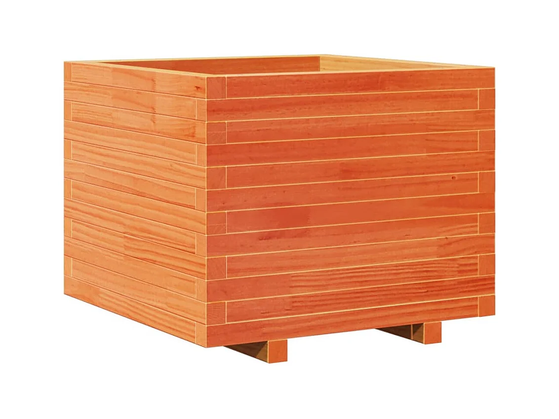Vassoio per fioriera aiuola rialzata piante fiori terrazza giardino cera 60 x 60 x 49,5 cm legno di pino massiccio marrone 02_0038473