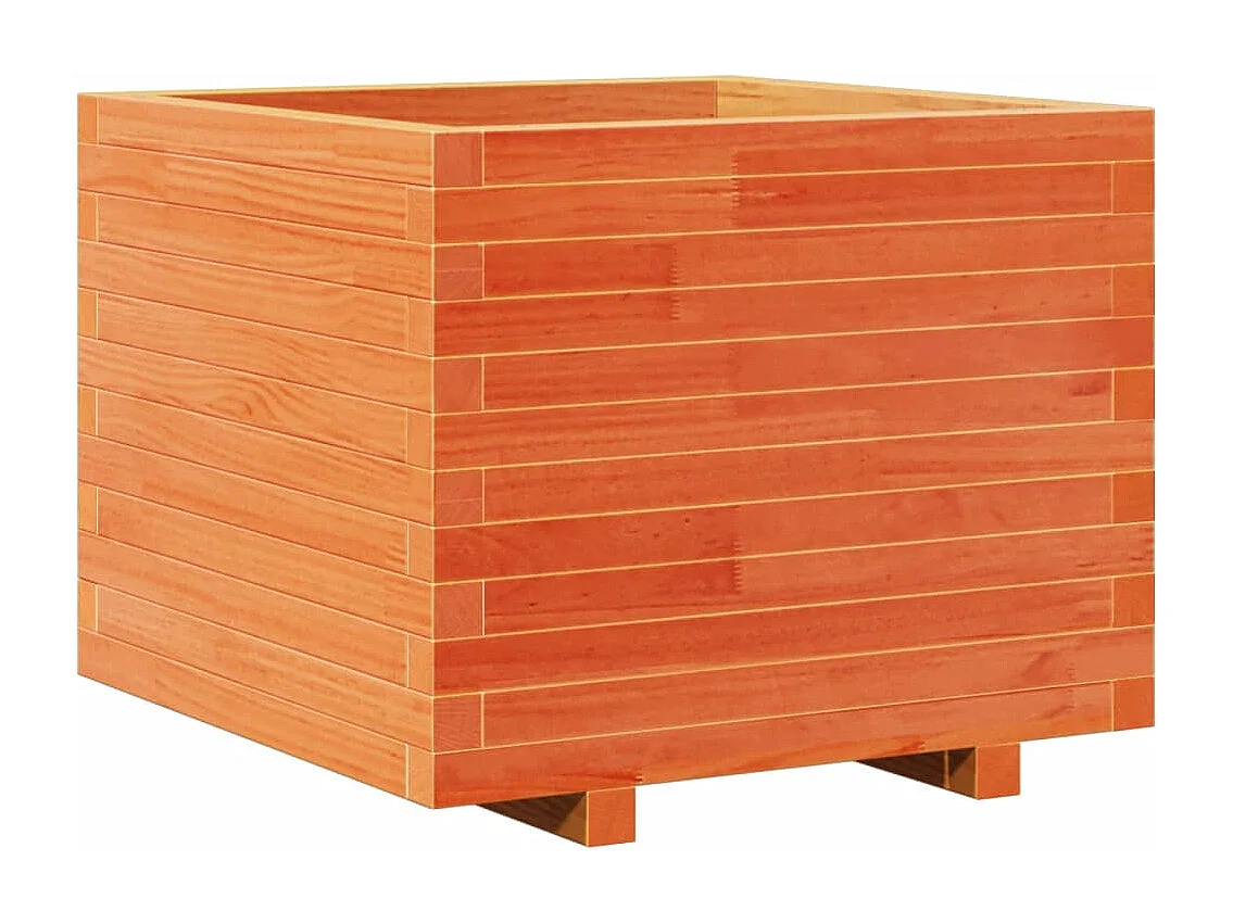 Vassoio per fioriera aiuola rialzata piante fiori terrazza giardino cera 60 x 60 x 49,5 cm legno di pino massiccio marrone 02_0038473