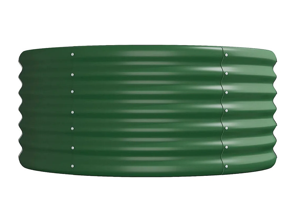 Vassoio per fioriera aiuola rialzata piante fiori terrazza giardino giardino acciaio verniciato a polvere 512 x 80 x 36 cm verde 02_0039669