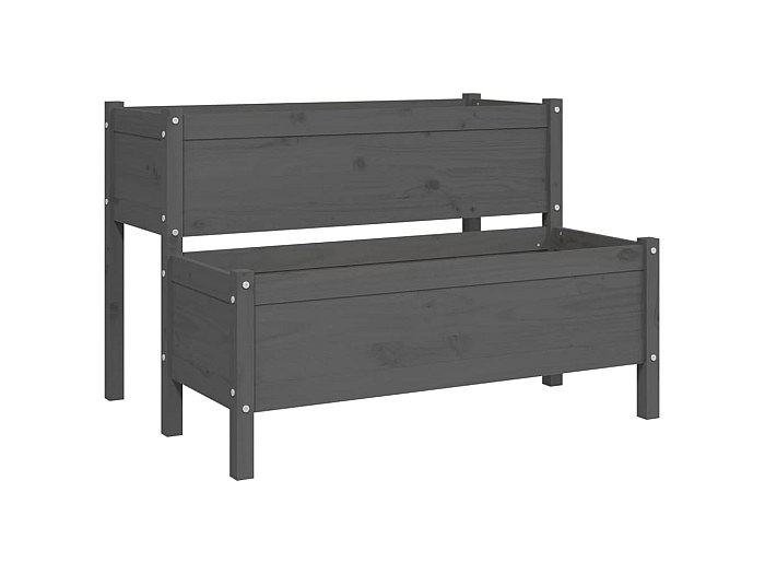 Fioriera Da Esterno In Legno Di Pino 110x110x23 Cm - Aiuola Rialzata Per Orto E Giardino, Colore Marrone Cera