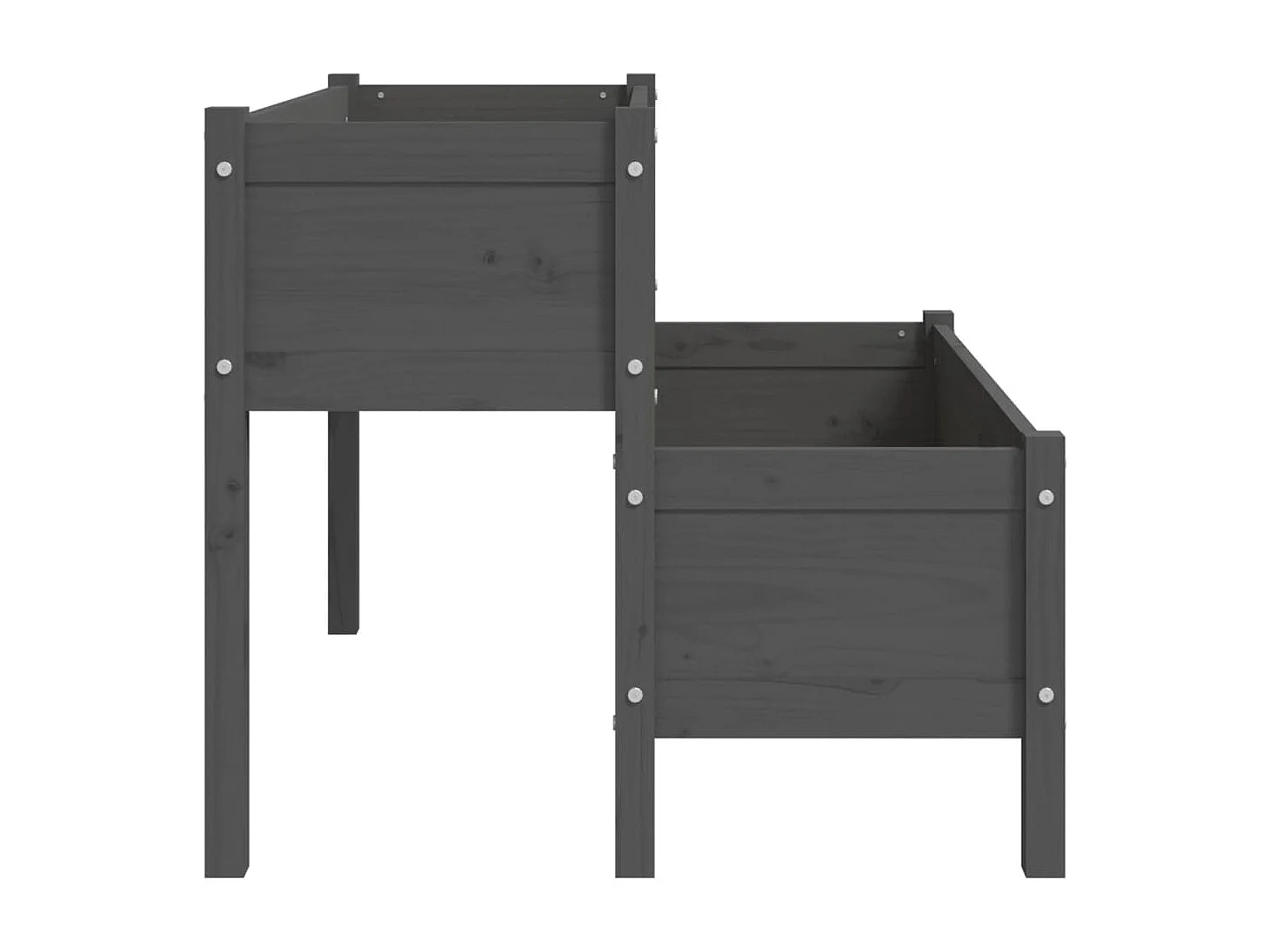 Vassoio per fioriera aiuola rialzata piante fiori terrazza giardino 110 x 84 x 75 cm legno massello di pino grigio 02_0037390