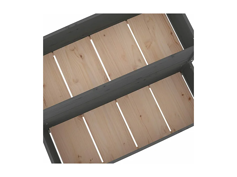 Bandeja para plantador de plantas com canteiro elevado flores terraço jardim 110 x 84 x 75 cm madeira de pinho cinza maciço 02_0037390