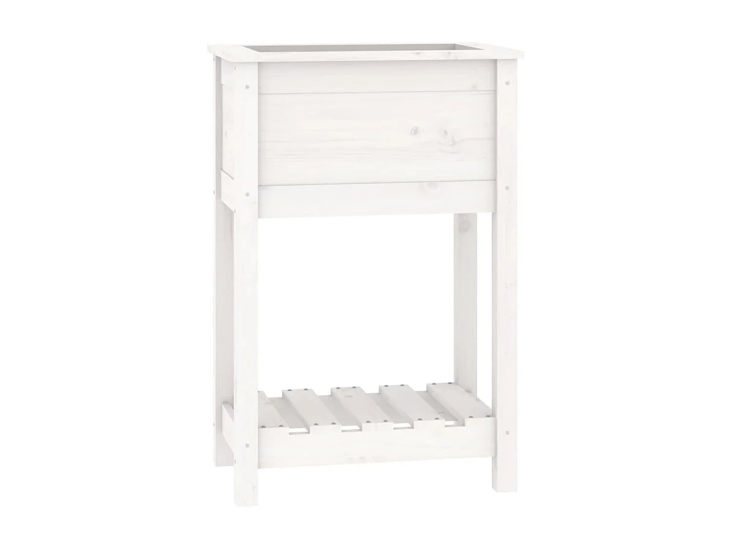 Jardinière bac lit surélevé bois blanche 54 x 34.5 x 81 cm 02_0038391