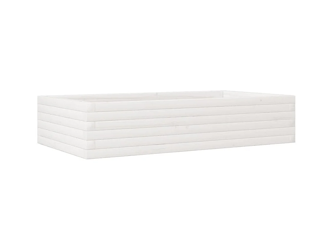 Jardinière bac lit surélevé bois blanche 110 x 60 x 23 cm 02_0037362