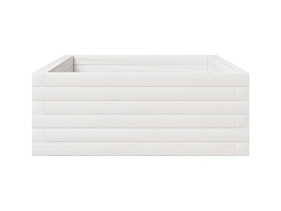 Jardinière bac lit surélevé bois blanche 110 x 60 x 23 cm 02_0037362