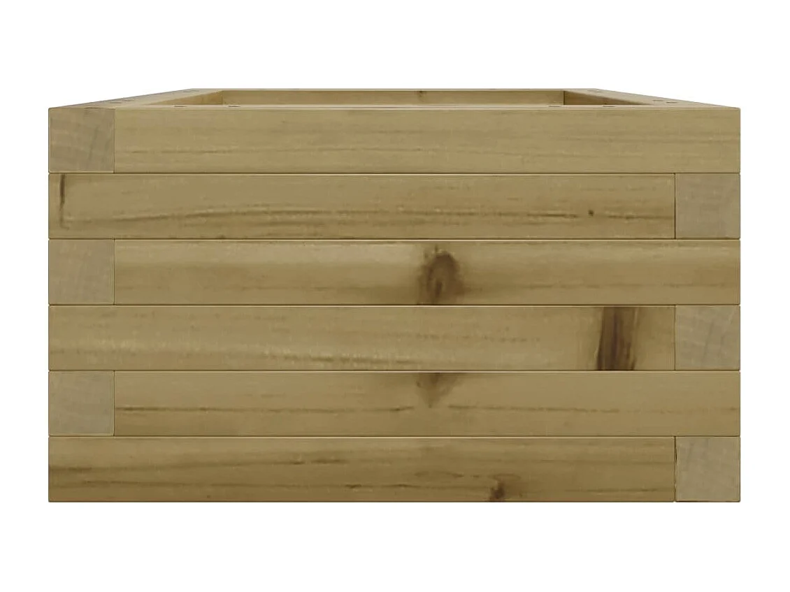 Macetero bancal elevado plantas flores terraza jardín 40 x 40 x 23 cm madera de pino impregnada marrón 02_0037523