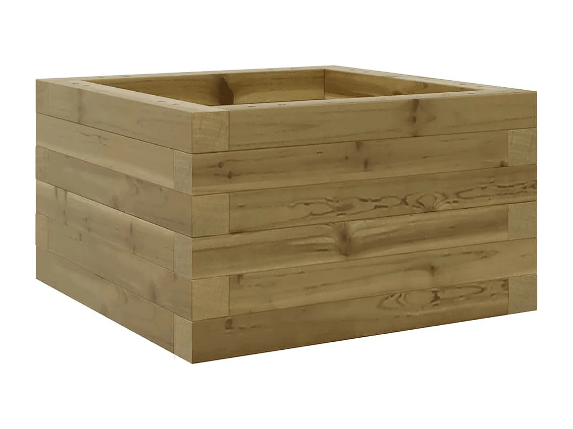 Macetero bancal elevado plantas flores terraza jardín 40 x 40 x 23 cm madera de pino impregnada marrón 02_0037523