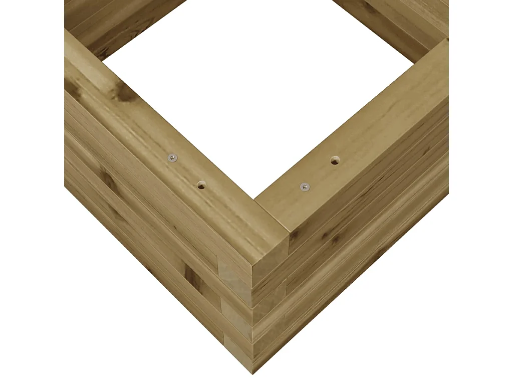 Vassoio per fioriera aiuola rialzata piante fiori terrazza giardino 40 x 40 x 23 cm legno di pino impregnato marrone 02_0037523