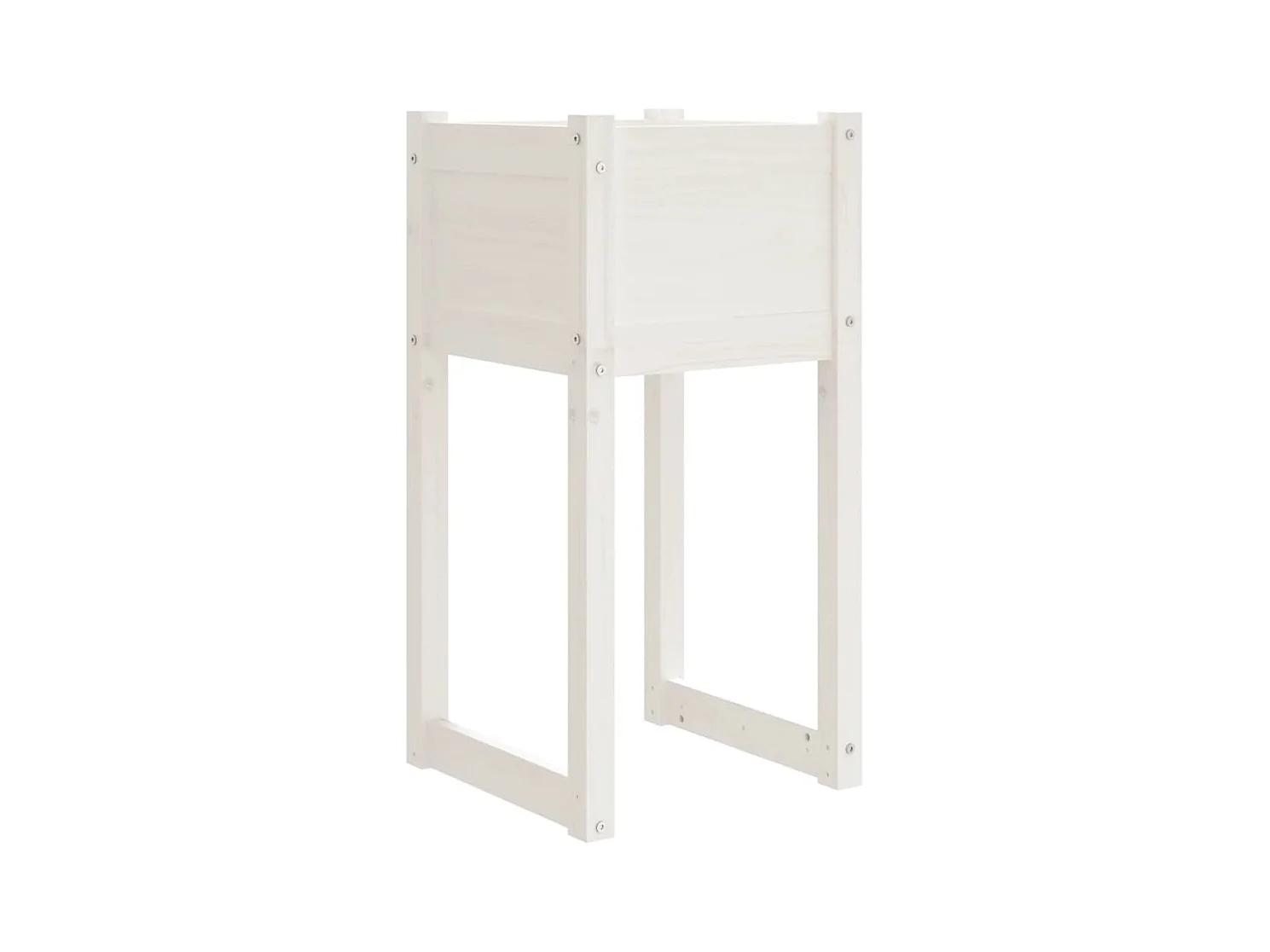 Jardinière bac lit surélevé bois blanche 40 x 40 x 81 cm 02_0037590
