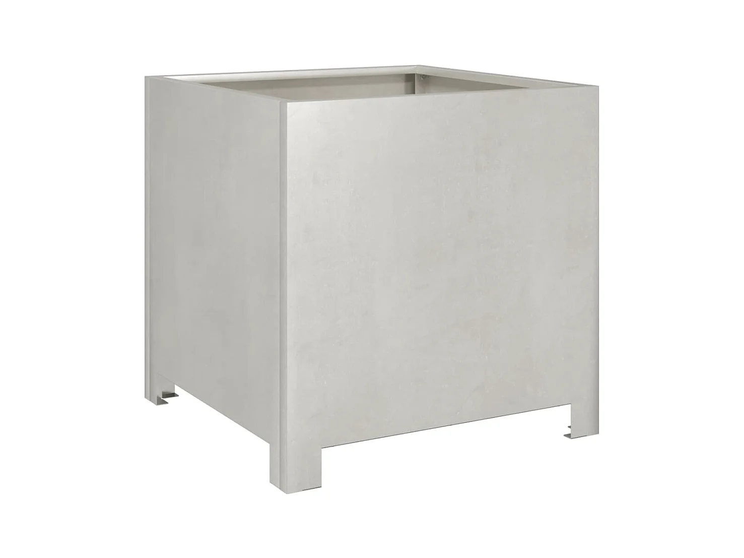 Vassoio per fioriera aiuola rialzata piante fiori terrazza giardino 40 x 40 x 40 cm acciaio inox Argento 02_0037545