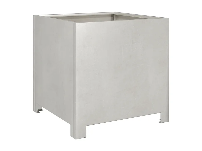 Macetero bancal elevado plantas flores terraza jardín 40 x 40 x 40 cm acero inoxidable Plata 02_0037545