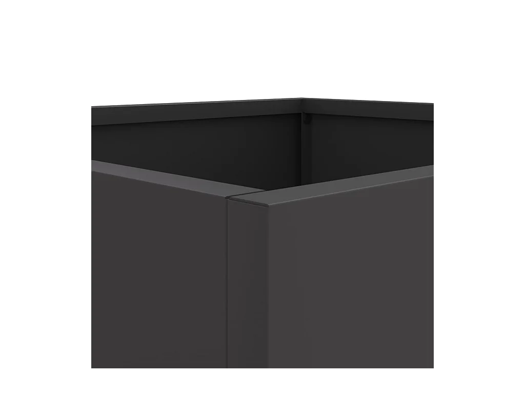 Vassoio per fioriera aiuola rialzata piante fiori terrazza giardino 32 x 30 x 29 cm acciaio nero 02_0037507