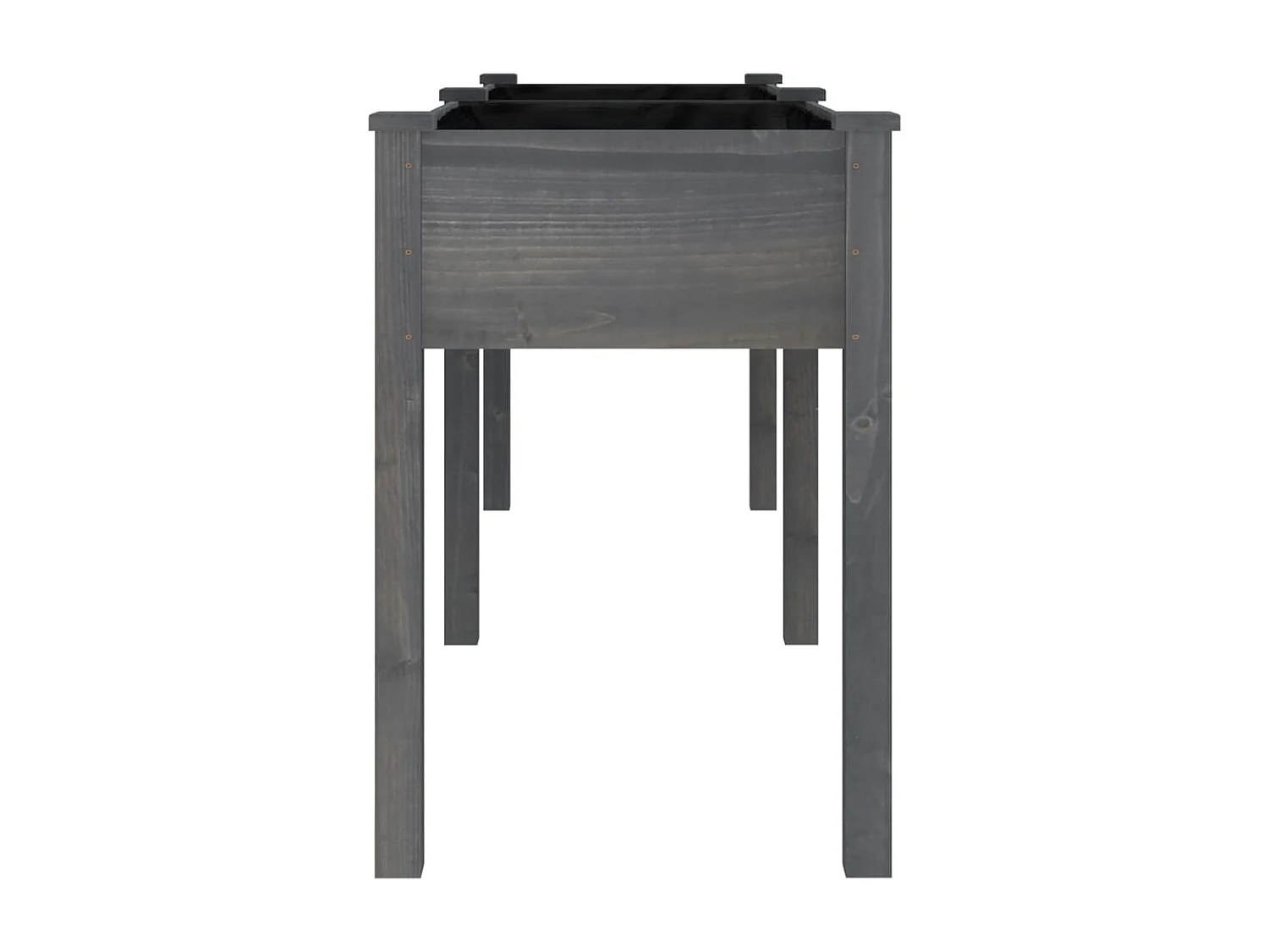 Macetero bancal elevado plantas flores terraza jardín con forro 203 x 53 x 76 cm madera maciza de abeto gris 02_0038128