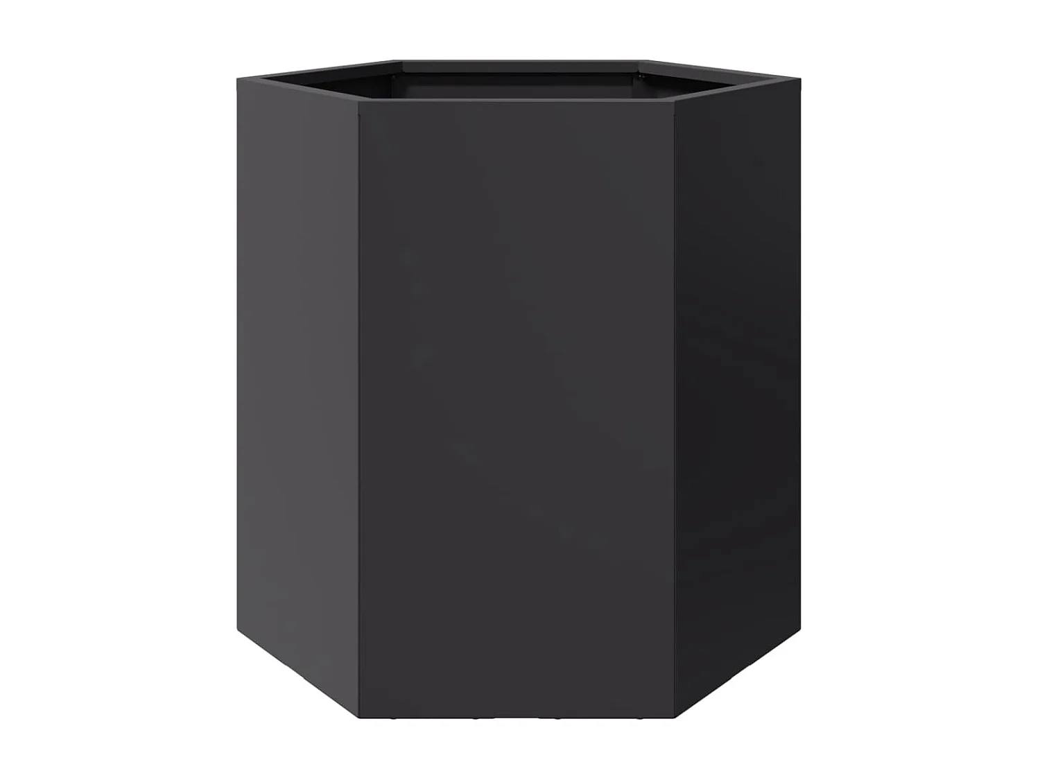 Macetero bancal elevado plantas flores terraza jardín hexagonal 46 x 40 x 45 cm acero negro 02_0038644