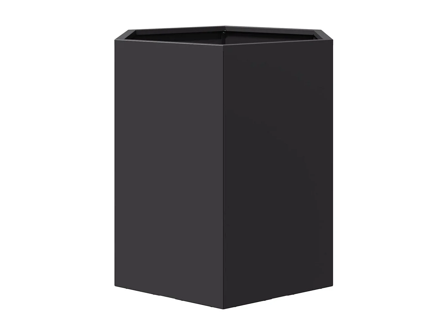 Macetero bancal elevado plantas flores terraza jardín hexagonal 46 x 40 x 45 cm acero negro 02_0038644