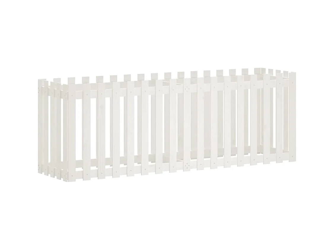 Jardinière bac lit surélevé blanche 200 x 50 x 70 cm 02_0039810