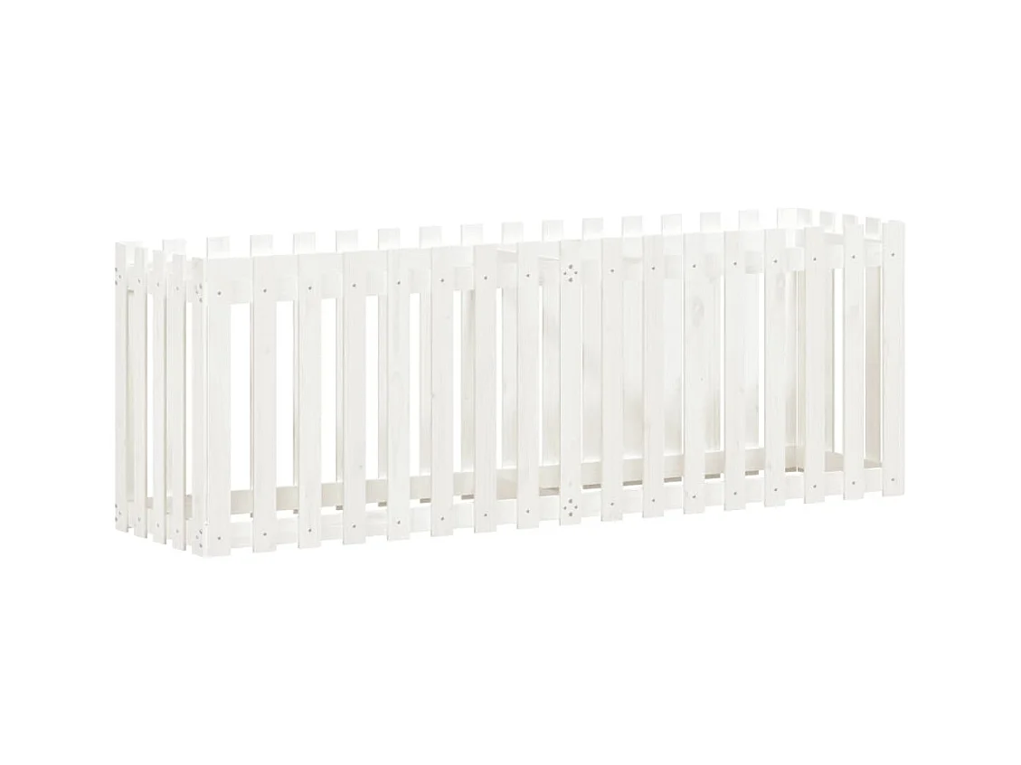 Jardinière bac lit surélevé blanche 200 x 50 x 70 cm 02_0039810