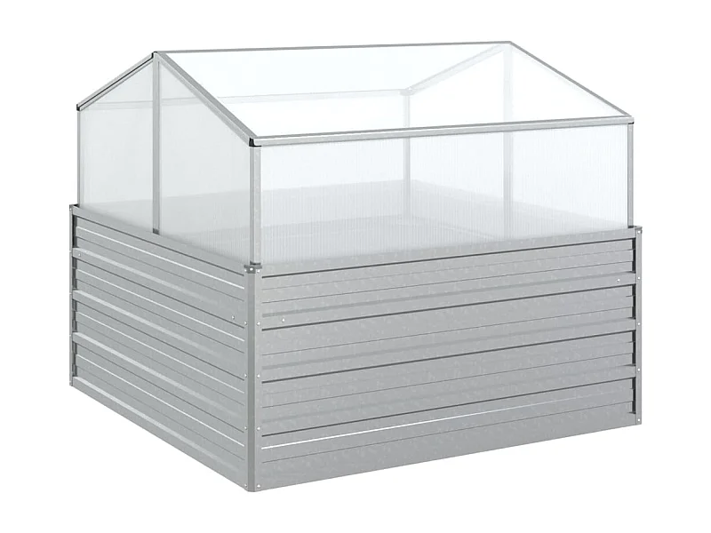 Jardinière bac lit surélevé argenté 100 x 100 x 85 cm 02_0039768