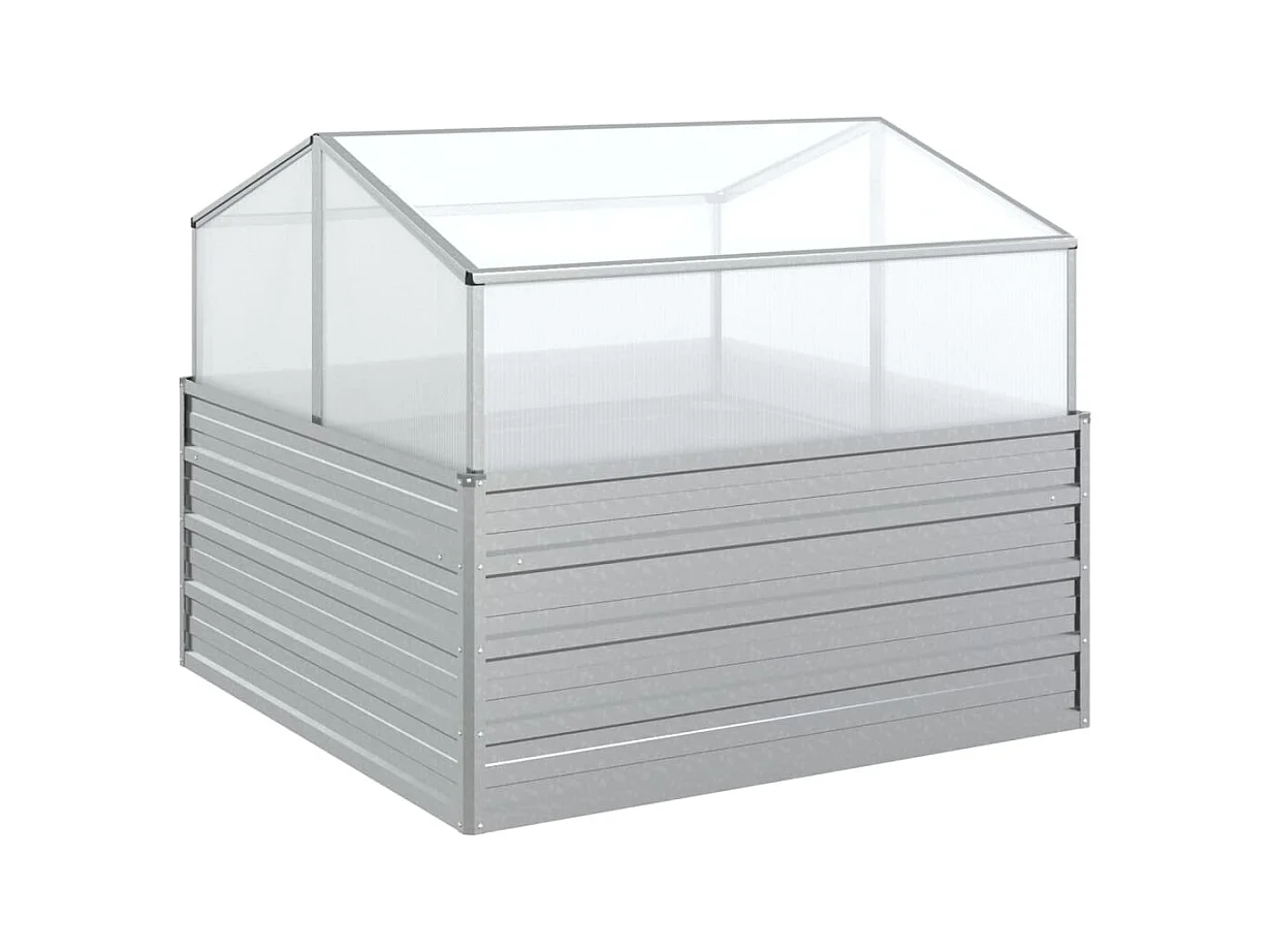 Jardinière bac lit surélevé argenté 100 x 100 x 85 cm 02_0039768